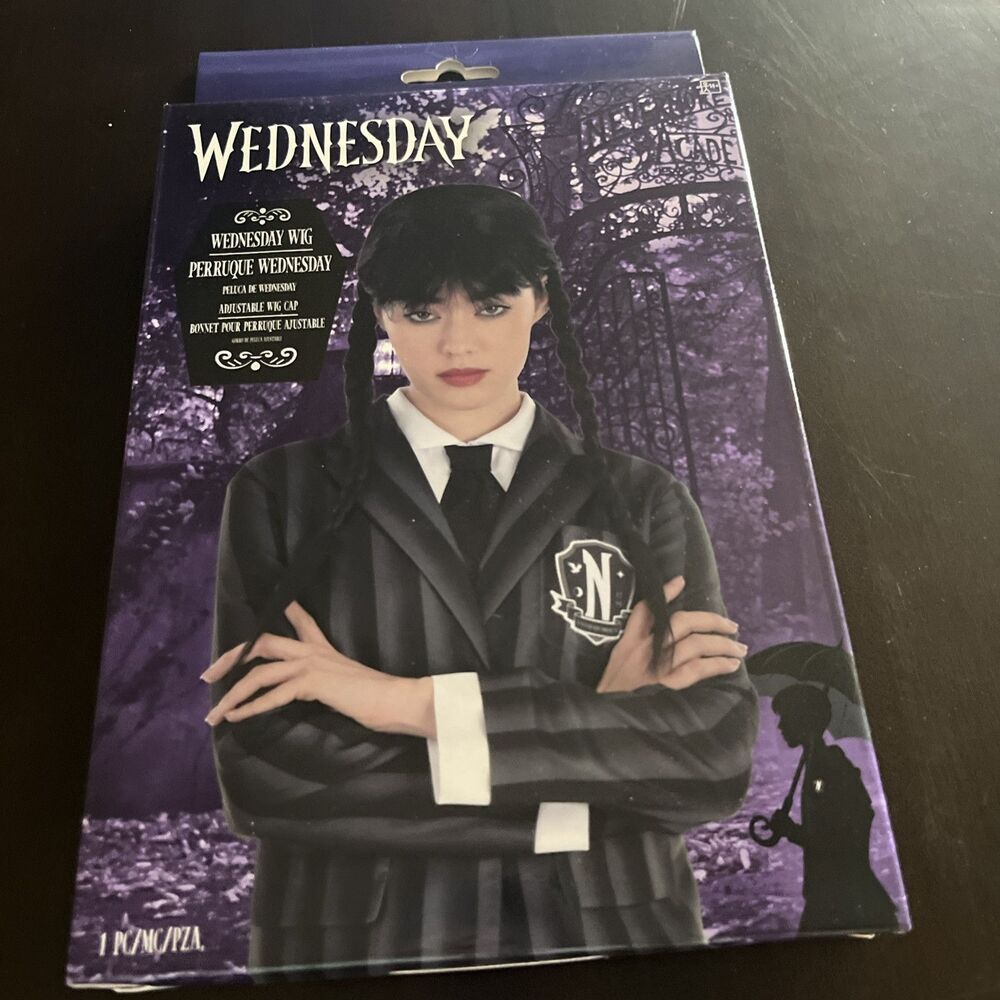 Wednesday Addams Costume Wig Wednesday Cosplay Party Halloween Wig New In Box